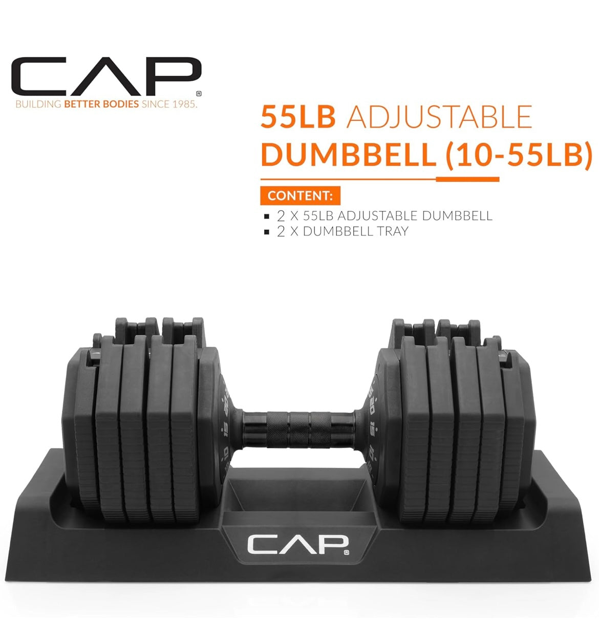 CAP Barbell ADJUSTABELL Adjustable Dumbbell Weights 10lb-55lb