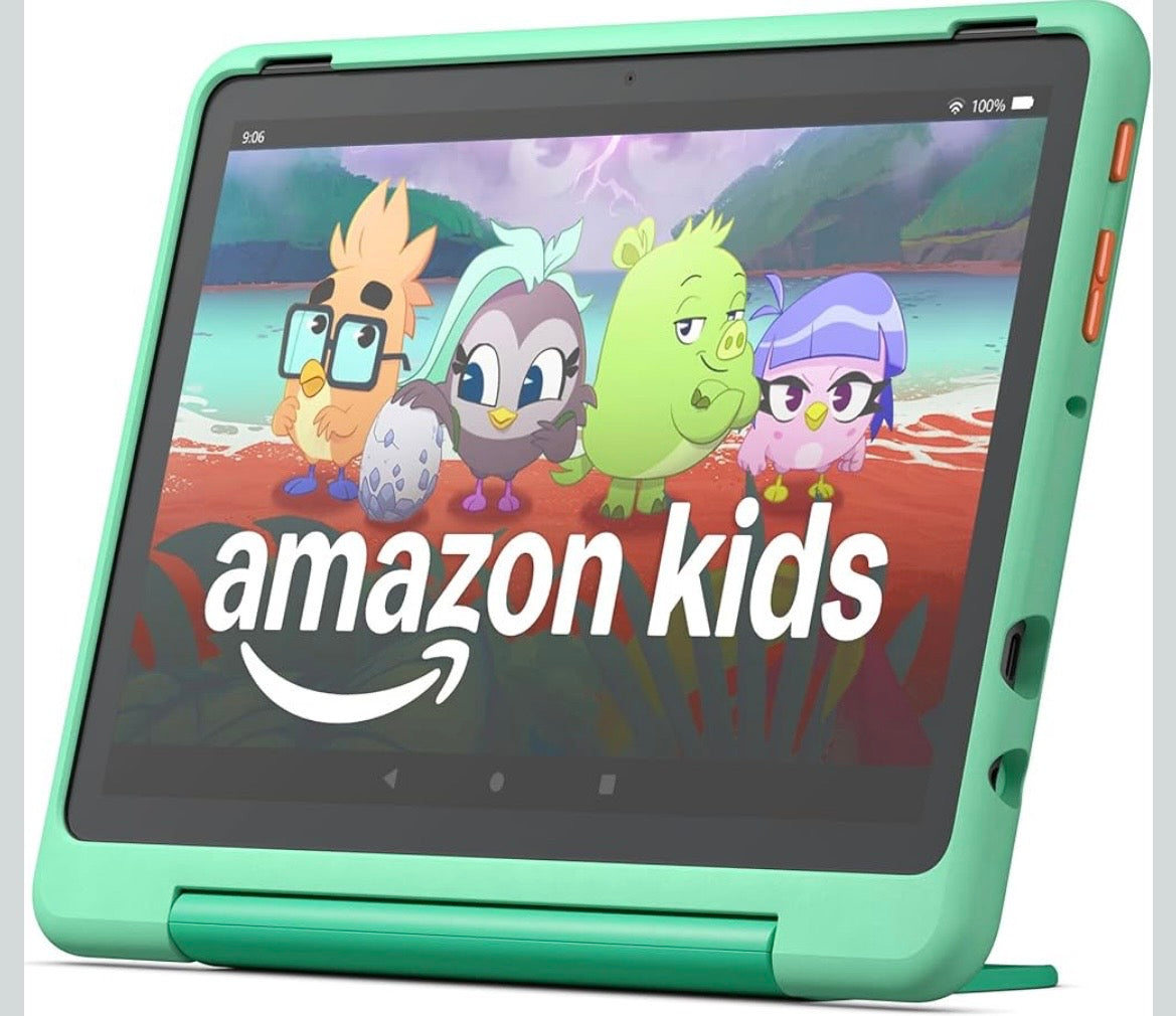 Amazon Fire HD 10 Kids Pro tablet (newest model) ages 6-12 | Bright 10.1" HD screen | Slim case for older kids, ad-free content, parental controls, 13-hr battery, 32 GB, Mint