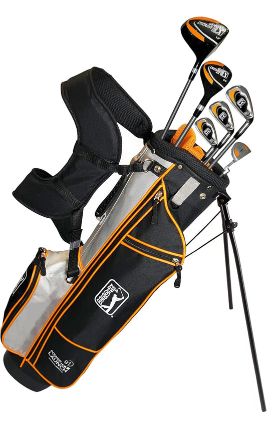 PGA TOUR Youth Golf Club Set – 12+ (5’2”+) Right Handed Beginner Junior Golf Clubs with Lightweight Stand Bag, Mallet Putter, Hybrid, Driver